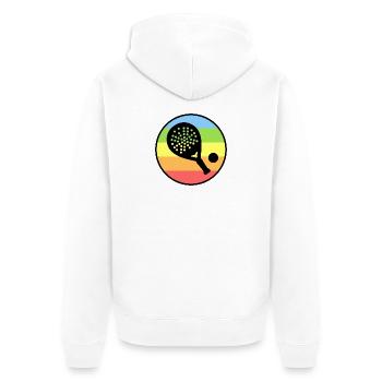 Raquette Padel Tournoi Balles Padel Tennis - Veste à capuche bio Premium Unisexe - blanc - Dos - Thijin (182cm)