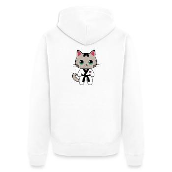 Chatons de karaté - Veste à capuche bio Premium Unisexe - blanc - Dos - Thijin (182cm)