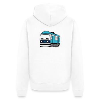 Locomotive, train, chemin de fer - Veste à capuche bio Premium Unisexe - blanc - Dos - Thijin (182cm)