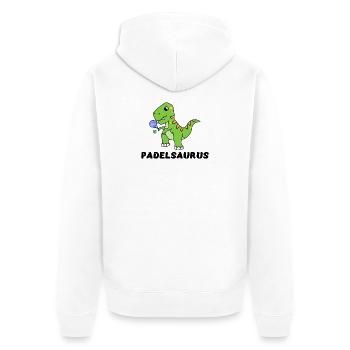 Dinosaurier Schläger Bälle Spruch Sport Padel - Unisex Premium Bio Zip Hoodie - Weiß - Hinten - Thijin (182cm)
