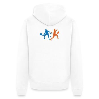 Padel-Tennis Padelspiel Spieler Turnier Schläger - Unisex Premium Bio Zip Hoodie - Weiß - Hinten - Thijin (182cm)