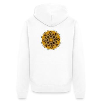 Gold Mandala - Unisex Premium Bio Zip Hoodie - Weiß - Hinten - Thijin (182cm)