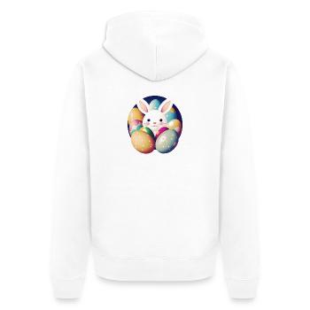 Easter bunny with Easter eggs - Unisex Premium Organic Zip Hoodie - white - Back - Thijin (182cm)