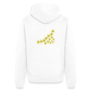 Yellow Wildflowers Corner – Lebendige Frühlingsblumen - Unisex Premium Bio Zip Hoodie - Weiß - Hinten - Thijin (182cm)