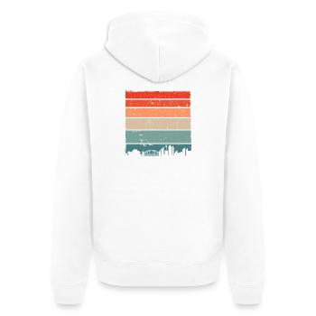 coucher de soleil dégradé ville horizon - Veste à capuche bio Premium Unisexe - blanc - Dos - Thijin (182cm)