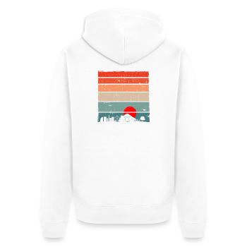 Sonnenuntergang Torii Skyline - Unisex Premium Bio Zip Hoodie - Weiß - Hinten - Thijin (182cm)