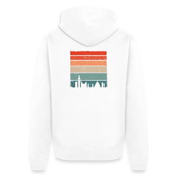 Sunset Skyline Stripes - Unisex Premium Organic Zip Hoodie - white - Back - Thijin (182cm)