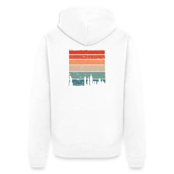 Sunset Skyline Gradient - Unisex Premium Organic Zip Hoodie - white - Back - Thijin (182cm)