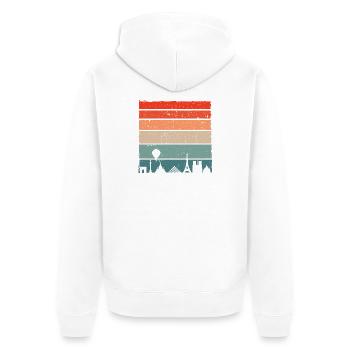 Urban Sunset Skyline - Unisex Premium Organic Zip Hoodie - white - Back - Thijin (182cm)