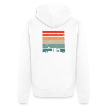 Sonnenuntergang Skyline Silhouette - Unisex Premium Bio Zip Hoodie - Weiß - Hinten - Thijin (182cm)