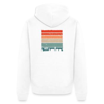Sunset City Palms Retro Gradient - Unisex Premium Organic Zip Hoodie - white - Back - Thijin (182cm)