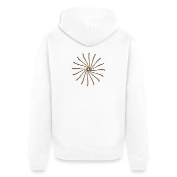 Balken Sonne gekreist - Unisex Premium Bio Zip Hoodie - Weiß - Hinten - Thijin (182cm)