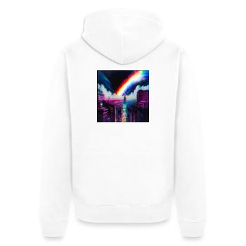 Rainbow City Art Futuriste - Veste à capuche bio Premium Unisexe - blanc - Dos - Thijin (182cm)