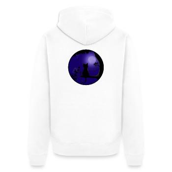 Cat Moon - Veste à capuche bio Premium Unisexe - blanc - Dos - Thijin (182cm)