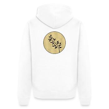 Zweig - Unisex Premium Bio Zip Hoodie - Weiß - Hinten - Thijin (182cm)