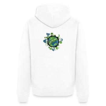Earth Day - Planet Erde Klimaschutz Umwelt - Unisex Premium Bio Zip Hoodie - Weiß - Hinten - Thijin (182cm)