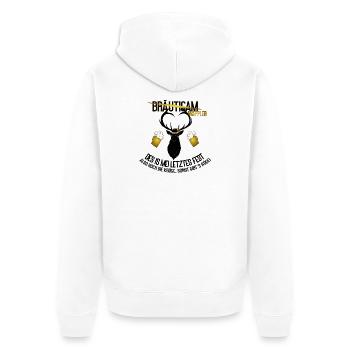 Bräutigam JGA Hirsch Dialekt Saufen Humor - Unisex Premium Bio Zip Hoodie - Weiß - Hinten - Thijin (182cm)