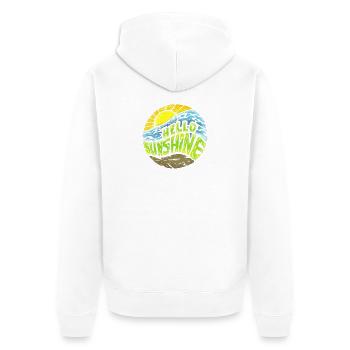 Summer, sun, favorite time! Hello Sunshine! - Unisex Premium Organic Zip Hoodie - white - Back - Thijin (182cm)
