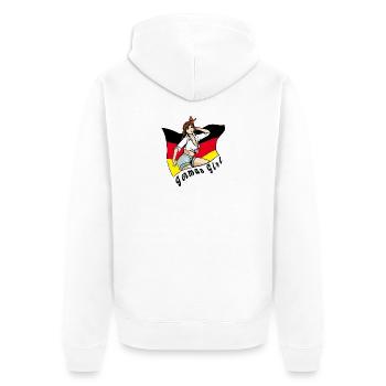 Germany Girl Flag Design - Unisex Premium Organic Zip Hoodie - white - Back - Thijin (182cm)