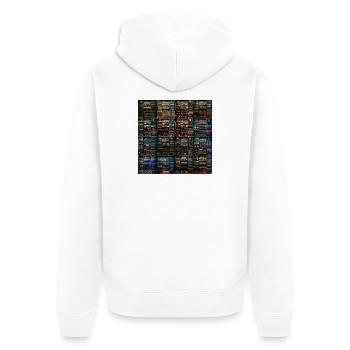 Vintage Audio Stack Collage - Unisex Premium Organic Zip Hoodie - white - Back - Thijin (182cm)