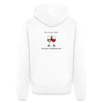 Zwei Weingläser stoßen - Unisex Premium Bio Zip Hoodie - Weiß - Hinten - Thijin (182cm)