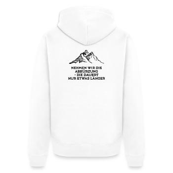 Lustige Sprüche Wandern Wanderwege Naturliebhaber - Unisex Premium Bio Zip Hoodie - Weiß - Hinten - Thijin (182cm)