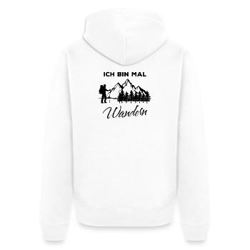 Wanderwege berggipfel Berge Wandern Statement - Unisex Premium Bio Zip Hoodie - Weiß - Hinten - Thijin (182cm)