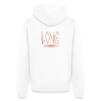 Love Liebe Amour - Unisex Premium Bio Zip Hoodie - Weiß - Hinten - Thijin (182cm)