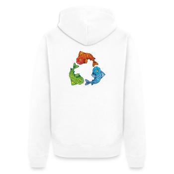Poisson rgb - Veste à capuche bio Premium Unisexe - blanc - Dos - Thijin (182cm)