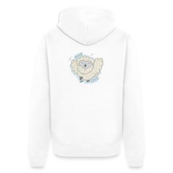 Lioba silk chicken, hooray - Unisex Premium Organic Zip Hoodie - white - Back - Thijin (182cm)