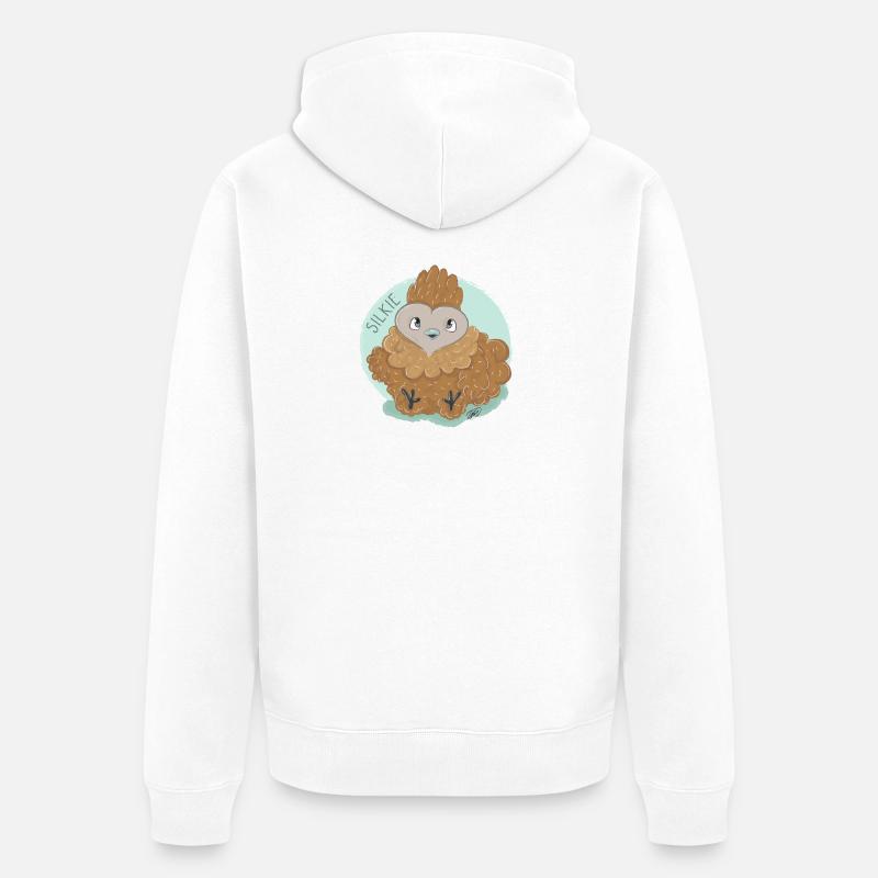 Boulettes de poulet en soie - Veste à capuche bio Premium Unisexe - blanc