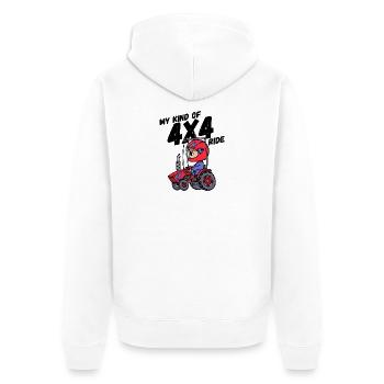 Nutzfahrzeug Traktor Statement Landleben Jungbauer - Unisex Premium Bio Zip Hoodie - Weiß - Hinten - Thijin (182cm)