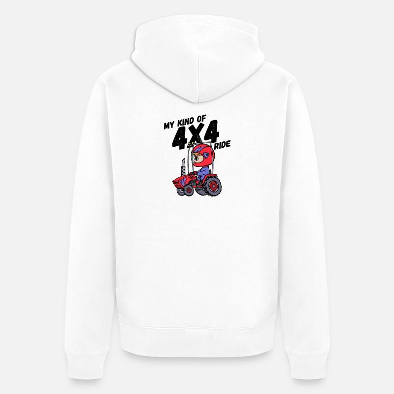 Nutzfahrzeug Traktor Statement Landleben Jungbauer - Unisex Premium Bio Zip Hoodie - Weiß