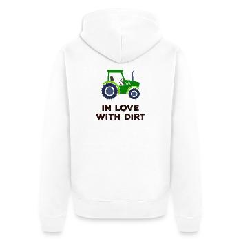 Déclaration relative aux véhicules à moteur pour tracteurs de machines agricoles - Veste à capuche bio Premium Unisexe - blanc - Dos - Thijin (182cm)