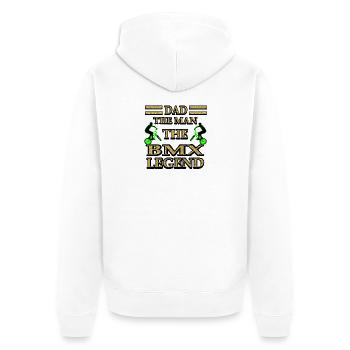 BMX Cross Bike Bike Cross Champ Legende Papa Papa - Unisex Premium Bio Zip Hoodie - Weiß - Hinten - Thijin (182cm)