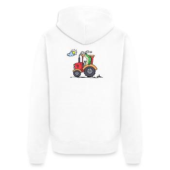 Tracteur Véhicule à moteur Machines agricoles Agriculture - Veste à capuche bio Premium Unisexe - blanc - Dos - Thijin (182cm)