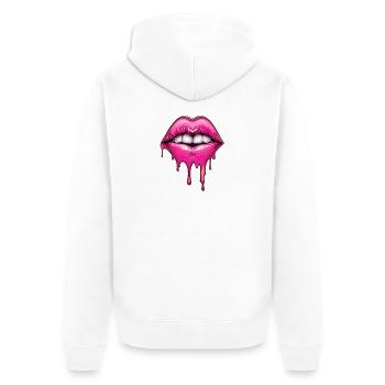 Lèvres - Veste à capuche bio Premium Unisexe - blanc - Dos - Thijin (182cm)