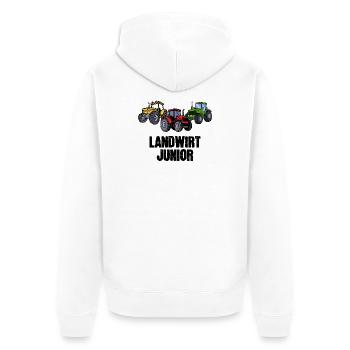 Jungbauer Statement Landmaschinen Feld Traktor - Unisex Premium Bio Zip Hoodie - Weiß - Hinten - Thijin (182cm)