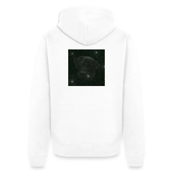 originelle geschenke, Labradorkopf nachtmuster - Unisex Premium Bio Zip Hoodie - Weiß - Hinten - Thijin (182cm)