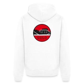 Oslo Operahus Silhouette - Unisex Premium Organic Zip Hoodie - white - Back - Thijin (182cm)