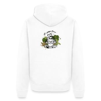 Faultier Sloth Yoga time Nature - Unisex Premium Bio Zip Hoodie - Weiß - Hinten - Thijin (182cm)