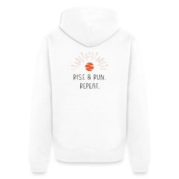Rise and Run. Repeat. - Unisex Premium Organic Zip Hoodie - white - Back - Thijin (182cm)