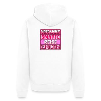 VERDAMMT SMARTE REISE GRUPPENLEITERIN SPRÜCHE - Unisex Premium Bio Zip Hoodie - Weiß - Hinten - Thijin (182cm)
