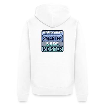 Bademeister - SCHWIMMEN FREIBAD - SEE - MEER - Unisex Premium Bio Zip Hoodie - Weiß - Hinten - Thijin (182cm)