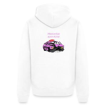 Monitrice auto-école - Veste à capuche bio Premium Unisexe - blanc - Dos - Thijin (182cm)