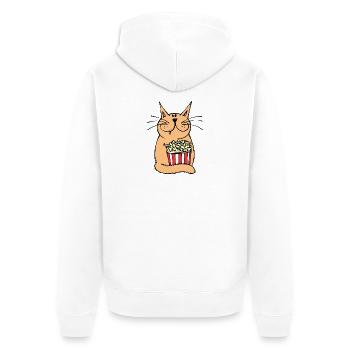 Soirée cinéma chat films regarder cinéma soirée télévision - Veste à capuche bio Premium Unisexe - blanc - Dos - Thijin (182cm)