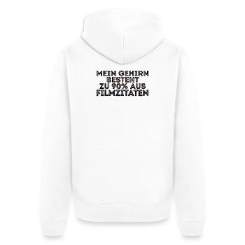 Filmabend Filme Movies Statement Streaming Serien - Unisex Premium Bio Zip Hoodie - Weiß - Hinten - Thijin (182cm)