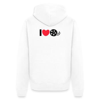 Déclaration de cœur J’aime les films Regarder des films - Veste à capuche bio Premium Unisexe - blanc - Dos - Thijin (182cm)