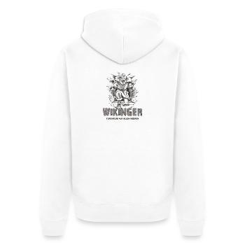 Wikinger Design - Unisex Premium Bio Zip Hoodie - Weiß - Hinten - Thijin (182cm)