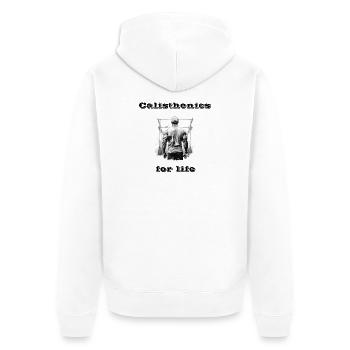 Gymnastique pour la vie - Veste à capuche bio Premium Unisexe - blanc - Dos - Thijin (182cm)